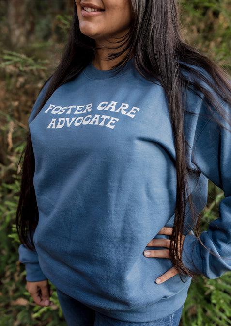Foster Care Advocate, Indigo Crew Neck