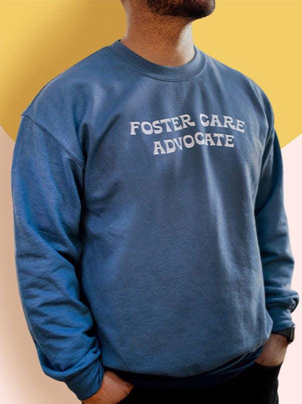 Foster Care Advocate, Indigo Crew Neck