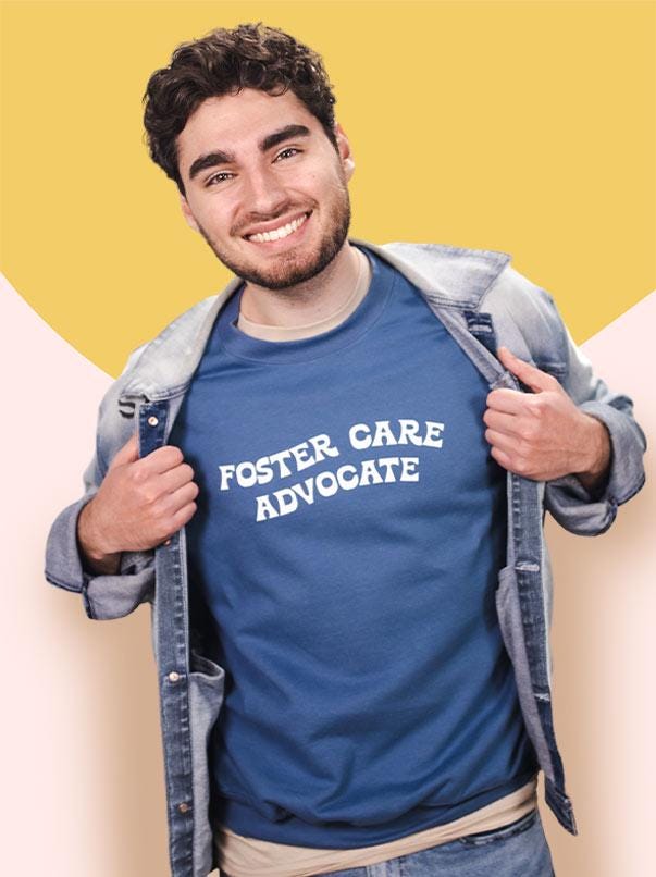 Foster Care Advocate, Indigo Crew Neck