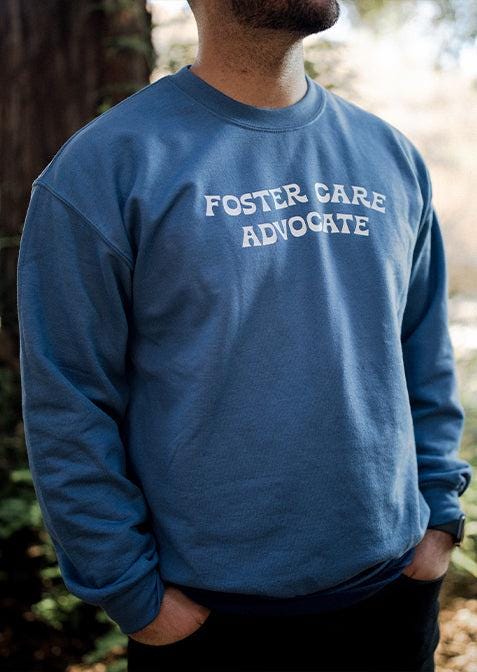 Foster Care Advocate, Indigo Crew Neck